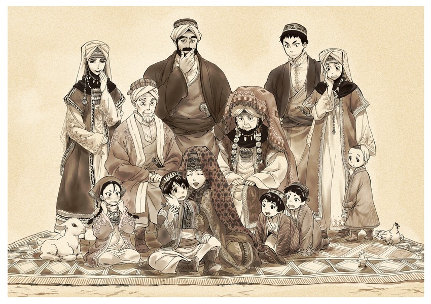 amir halgal, karluk eihon, tileke, yusuf, seleke eihon, and 7 more (otoyomegatari) drawn by indesign