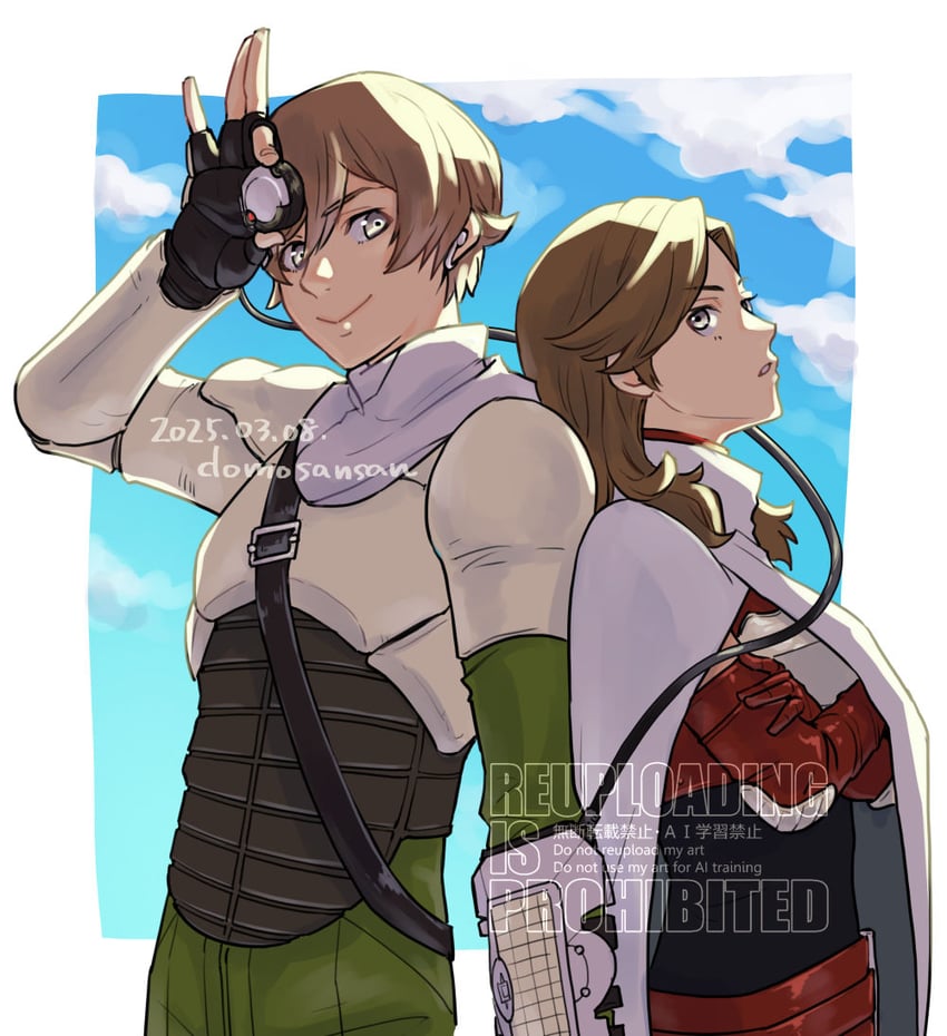 kazuya and yuka (shin megami tensei and 1 more) drawn by shinabita_nasubi