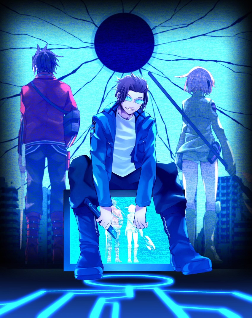 konami kirie, jin yuuichi, and arashiyama jun (world trigger) drawn by morita_yuu