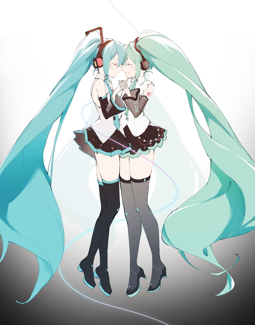 hatsune miku (vocaloid and 1 more) drawn by drawing_kanon