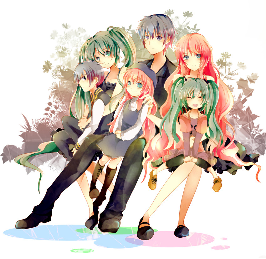 hatsune miku, megurine luka, and kaito (vocaloid and 1 more) drawn by yamada_runoka
