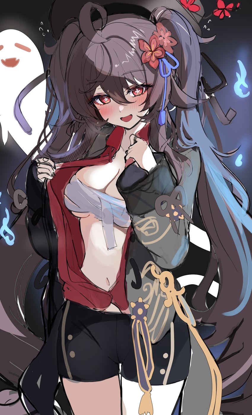 hu tao and boo tao (genshin impact) drawn by sak_(lemondisk)