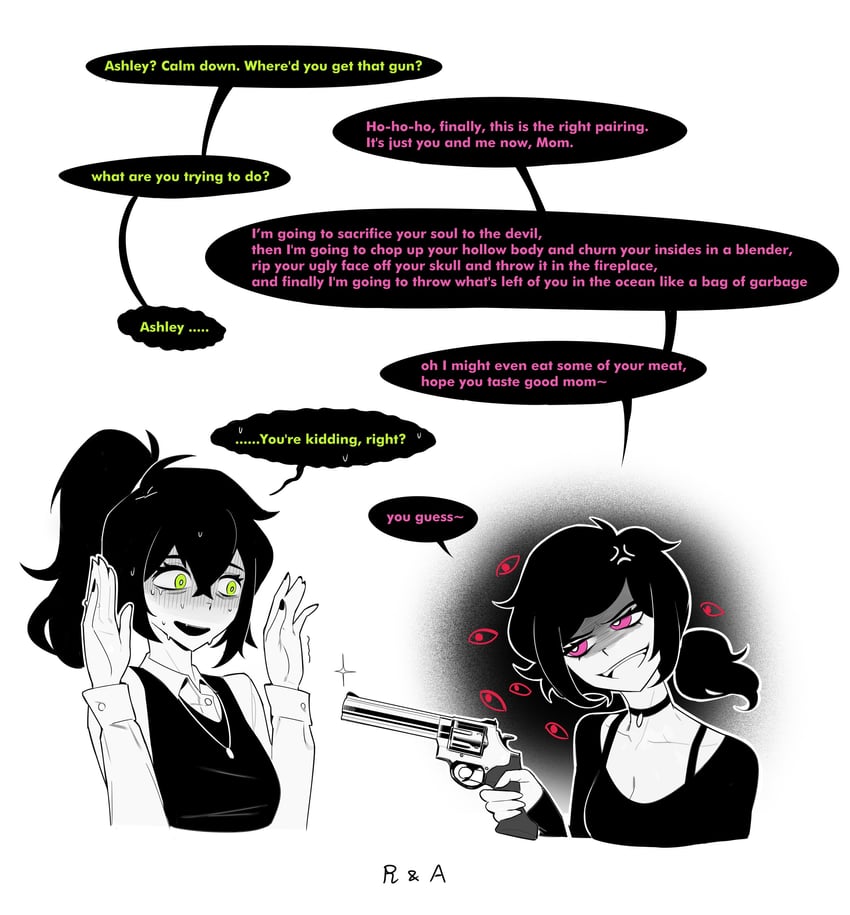 ashley graves and renee graves (the coffin of andy and leyley) drawn by aierlaobo