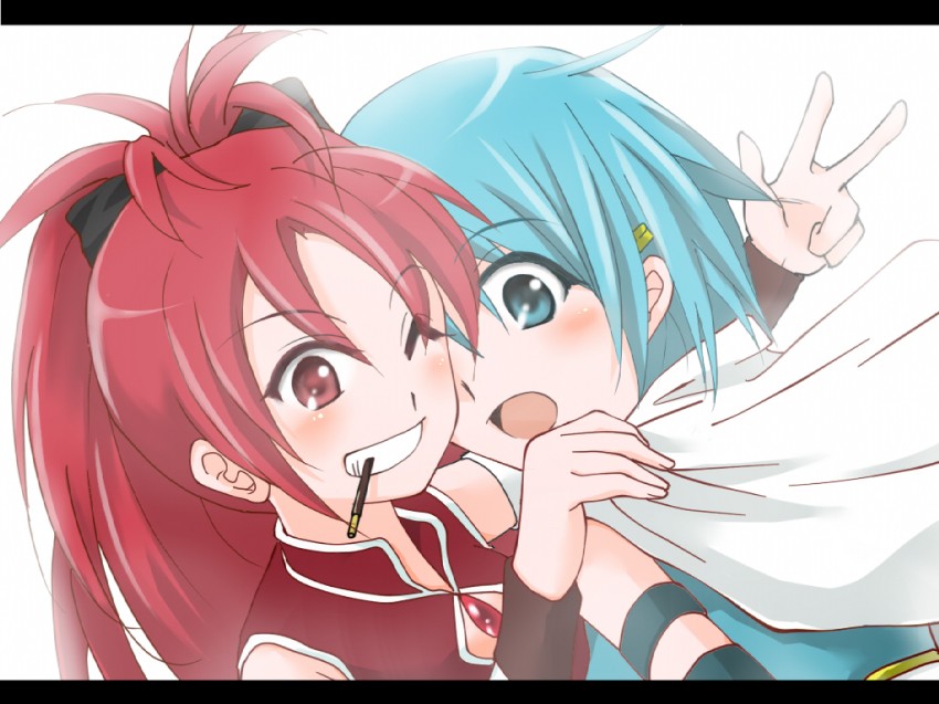 miki sayaka and sakura kyoko (mahou shoujo madoka magica) drawn by numanuma