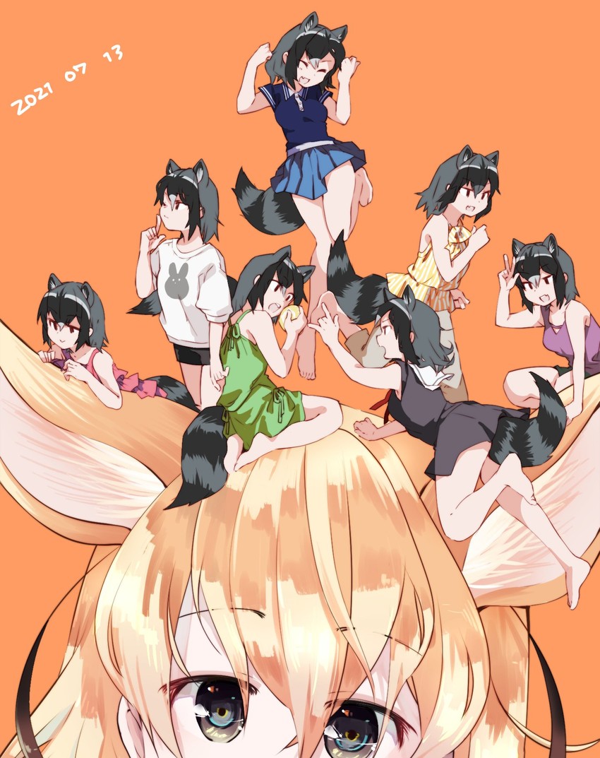 common raccoon and fennec (kemono friends) drawn by nanana_(nanana_iz)