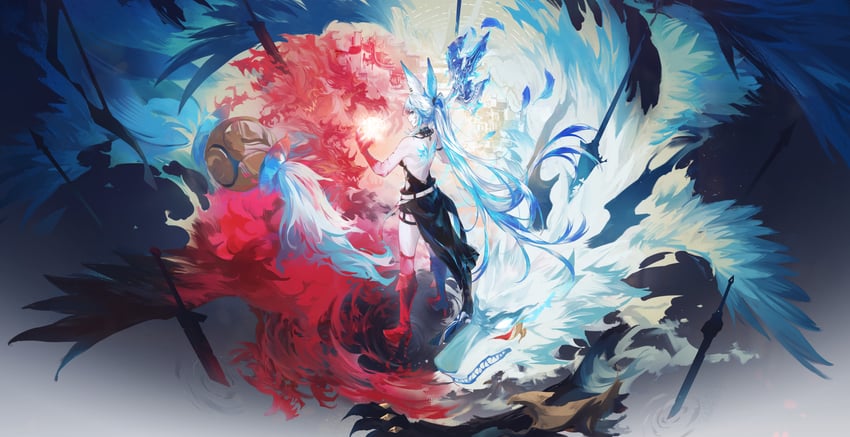 feixiao and ecliptic inner beast (honkai and 1 more) drawn by swkl:d