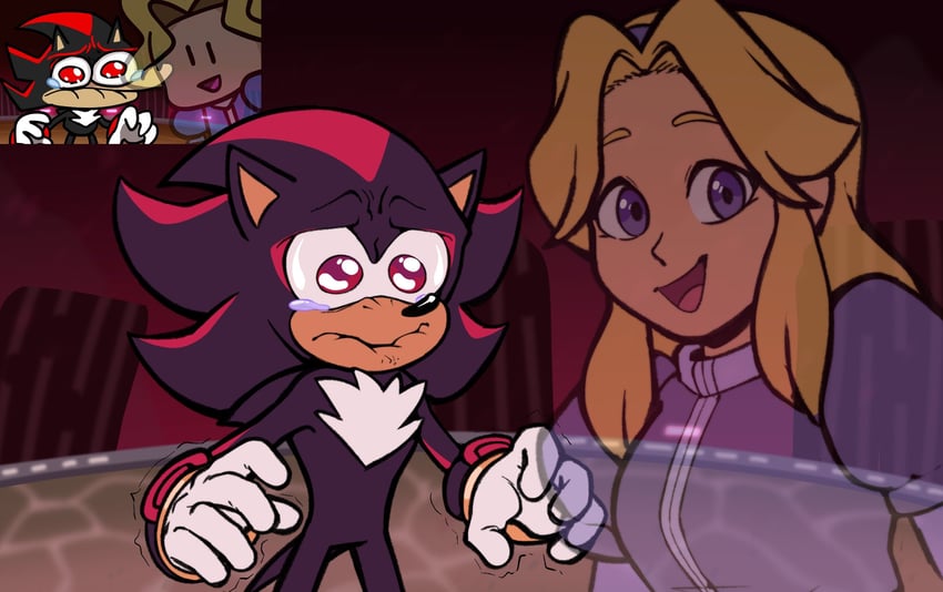 shadow the hedgehog and maria robotnik (sonic and 1 more) drawn by shanzehpoo