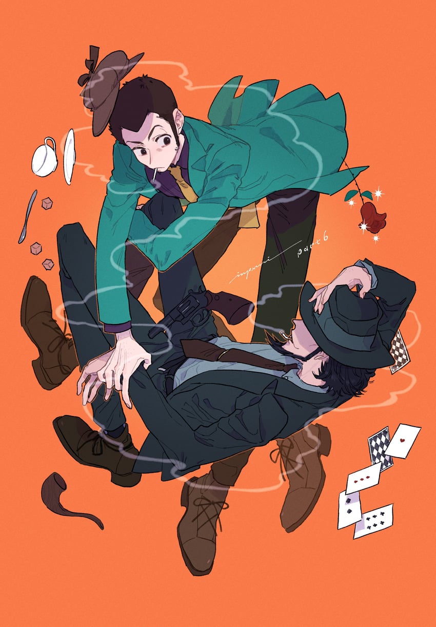 arsene lupin iii and jigen daisuke (lupin iii) drawn by urourooooo