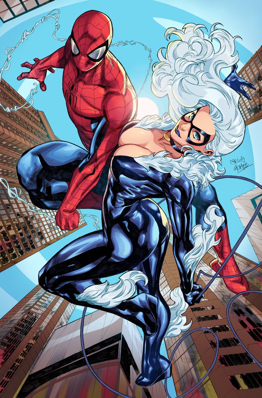 spider-man, black cat, and felicia hardy (marvel and 1 more) drawn by carlos_gomez and lukegroundflyer