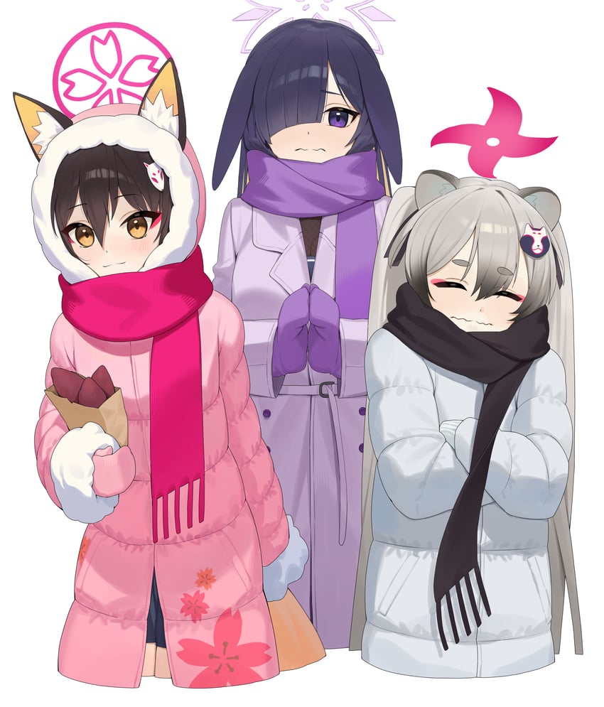 izuna, michiru, and tsukuyo (blue archive) drawn by narut_(gurenarut)