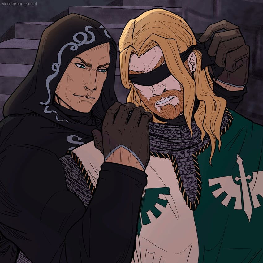 lion el'jonson and alpharius omegon (warhammer 40k) drawn by natalia_kikicheva