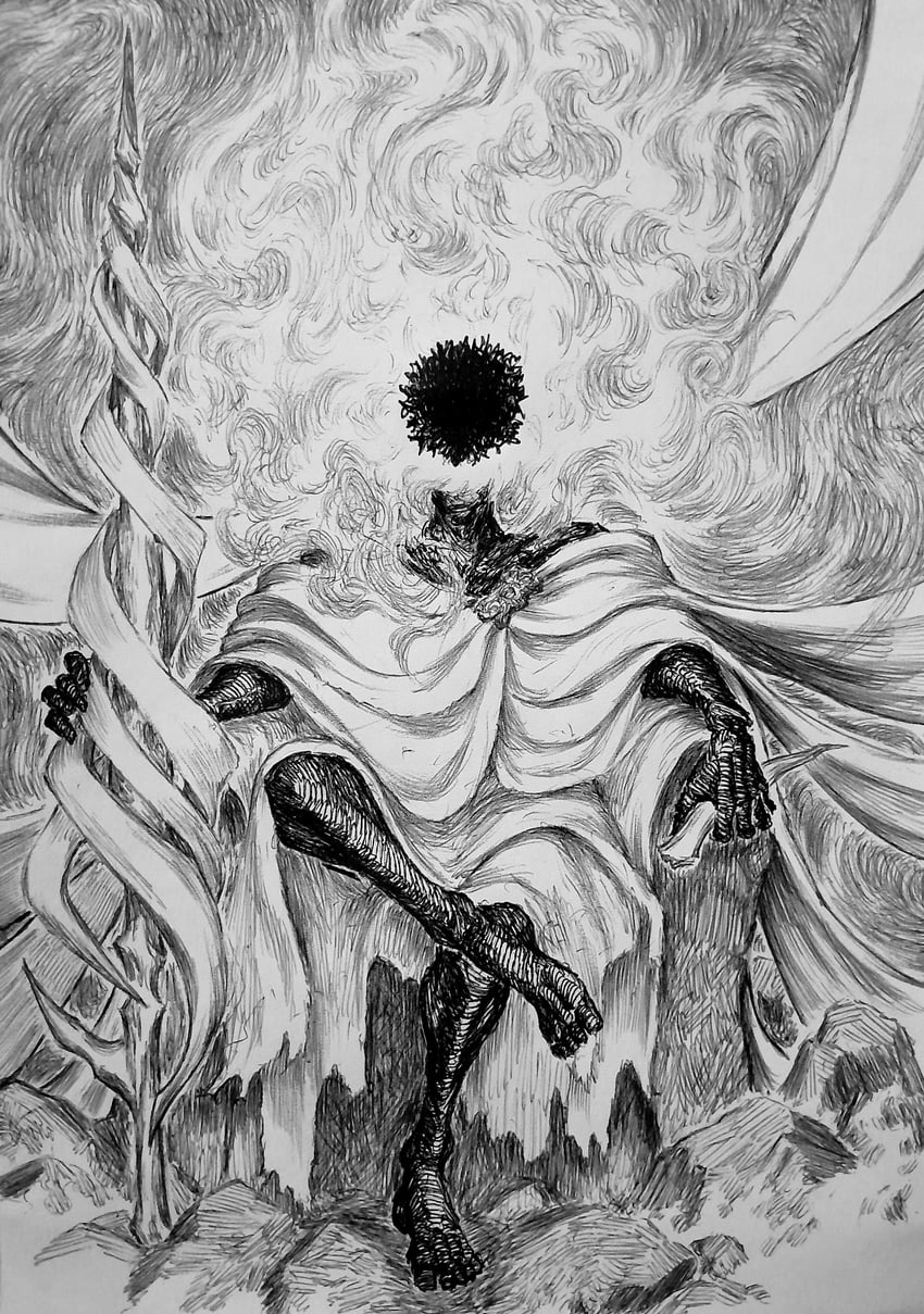 midra lord of frenzied flame (elden ring and 2 more) drawn by chronozbergh