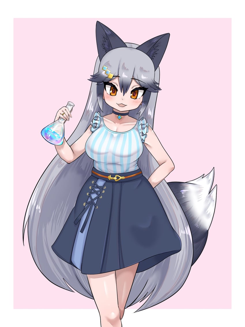 silver fox (kemono friends and 1 more) drawn by aramaru