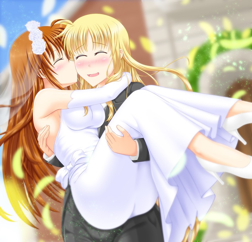 fate testarossa and takamachi nanoha (lyrical nanoha and 1 more) drawn by misumi_takasumi