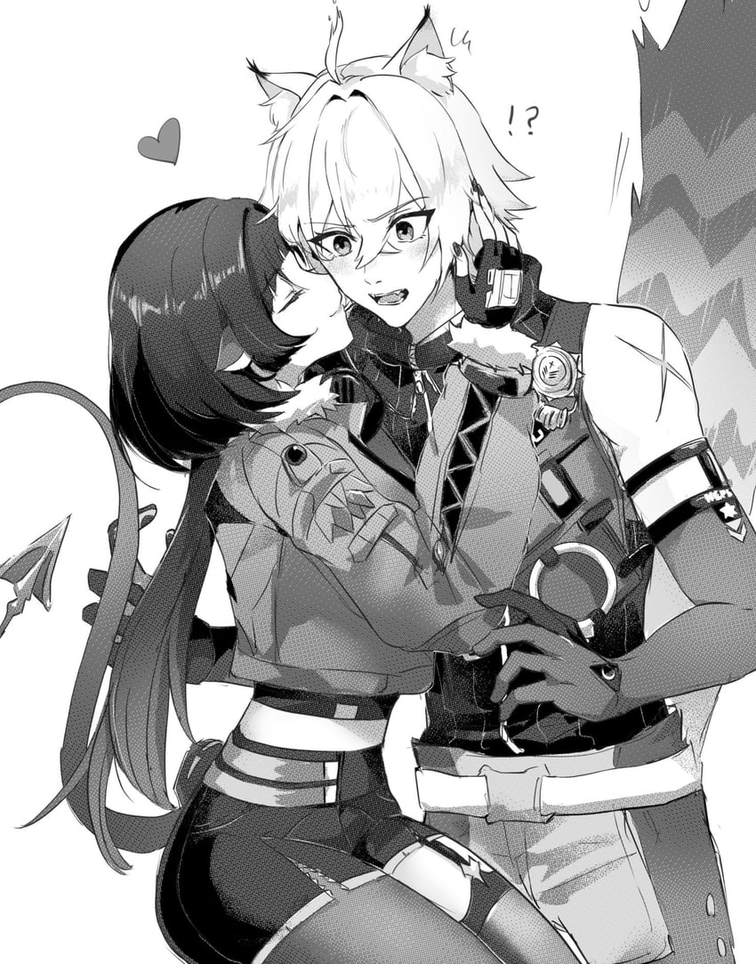 jane doe and seth lowell (zenless zone zero) drawn by milk_(ohota_ye1)