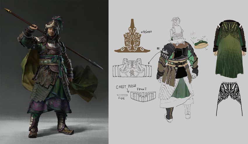 xiahou dun (romance of the three kingdoms and 2 more) drawn by lulu_zhang