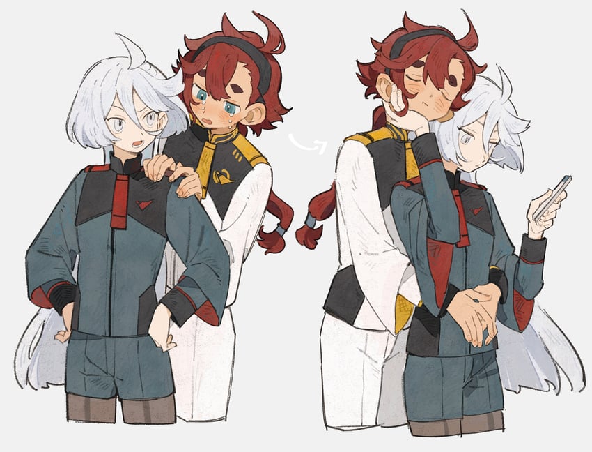 suletta mercury and miorine rembran (gundam and 1 more) drawn by minamip
