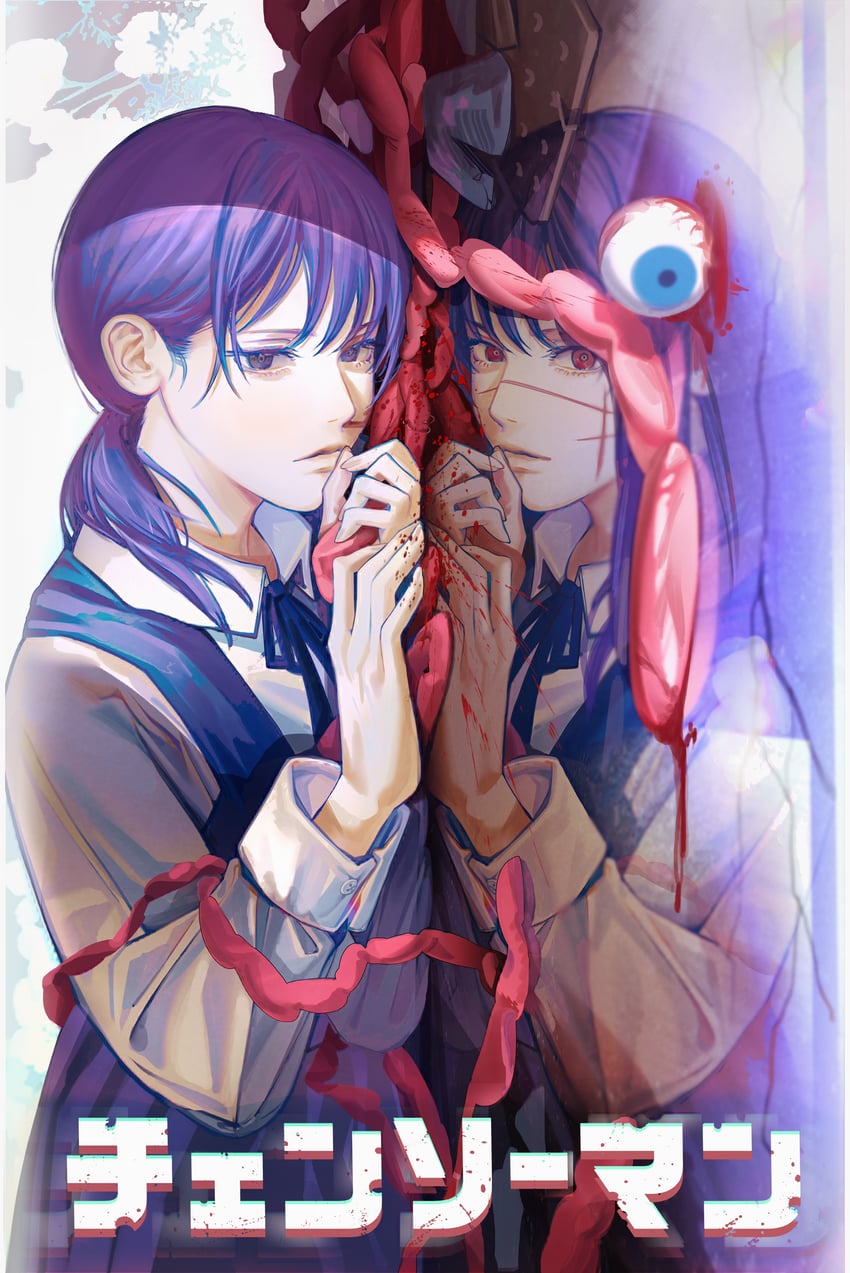 yoru and mitaka asa (chainsaw man) drawn by bonethide14663