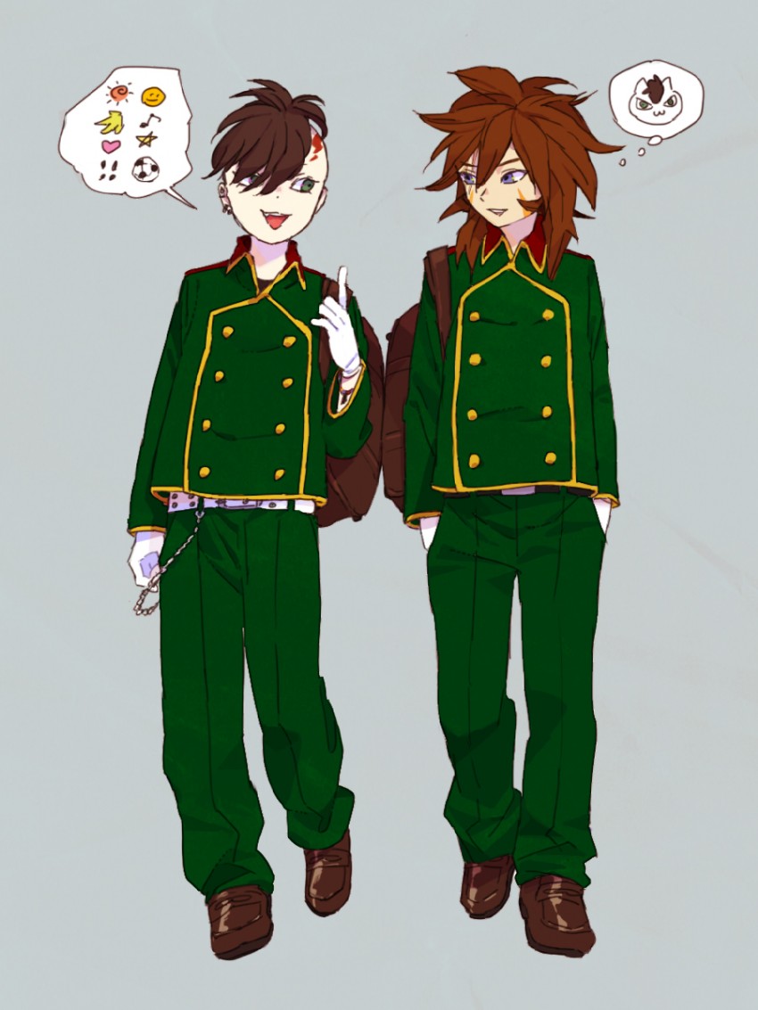 fudou akio and genda koujirou (inazuma eleven) drawn by momo_(simio)