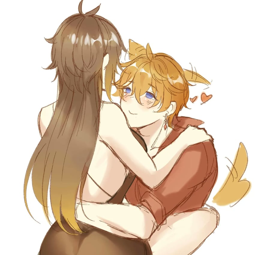 zhongli and tartaglia (genshin impact) drawn by fffmeldelotp