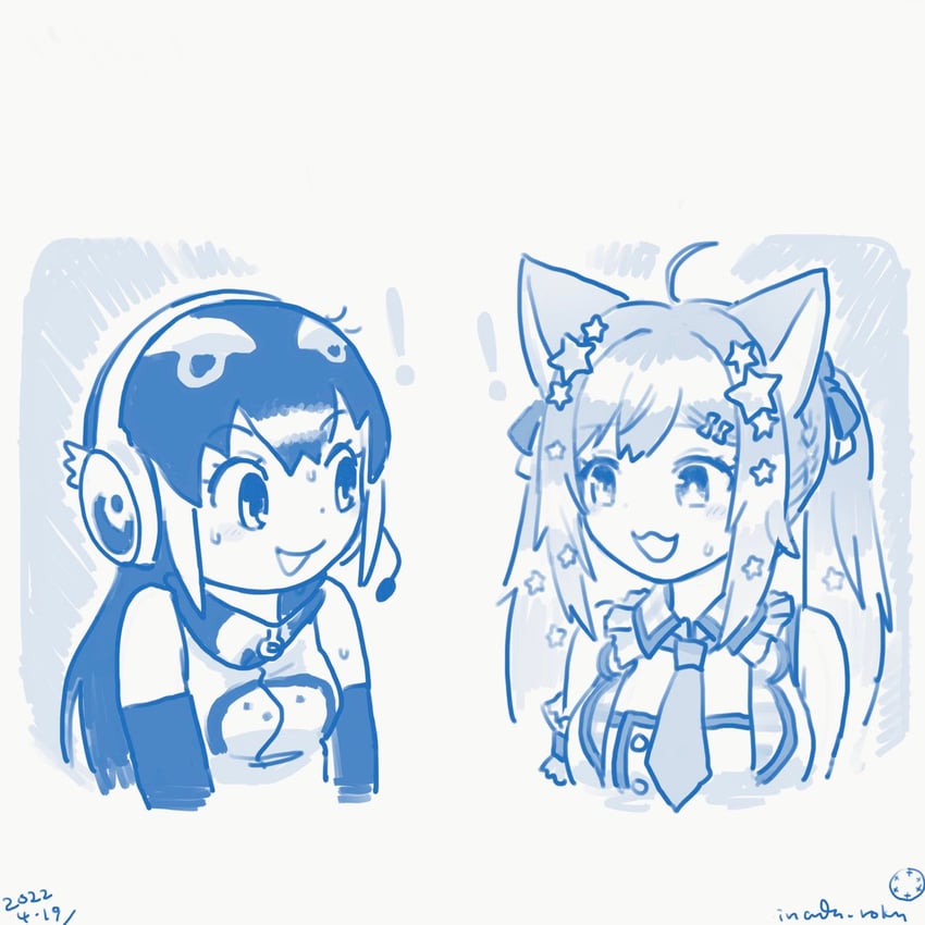 african penguin and enomiya milk (kemono friends and 2 more) drawn by inada_roku