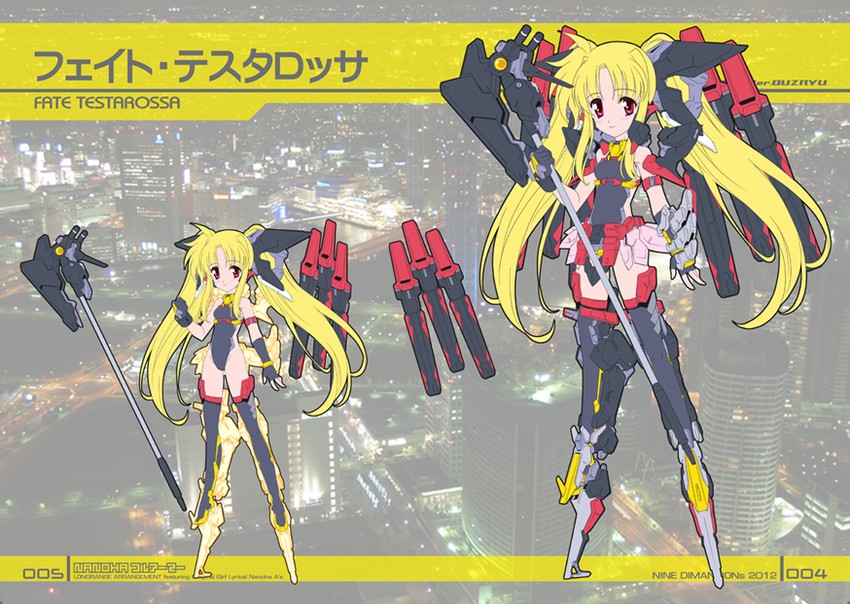 fate testarossa and bardiche (lyrical nanoha and 1 more) drawn by kuzuryuu_kennosuke