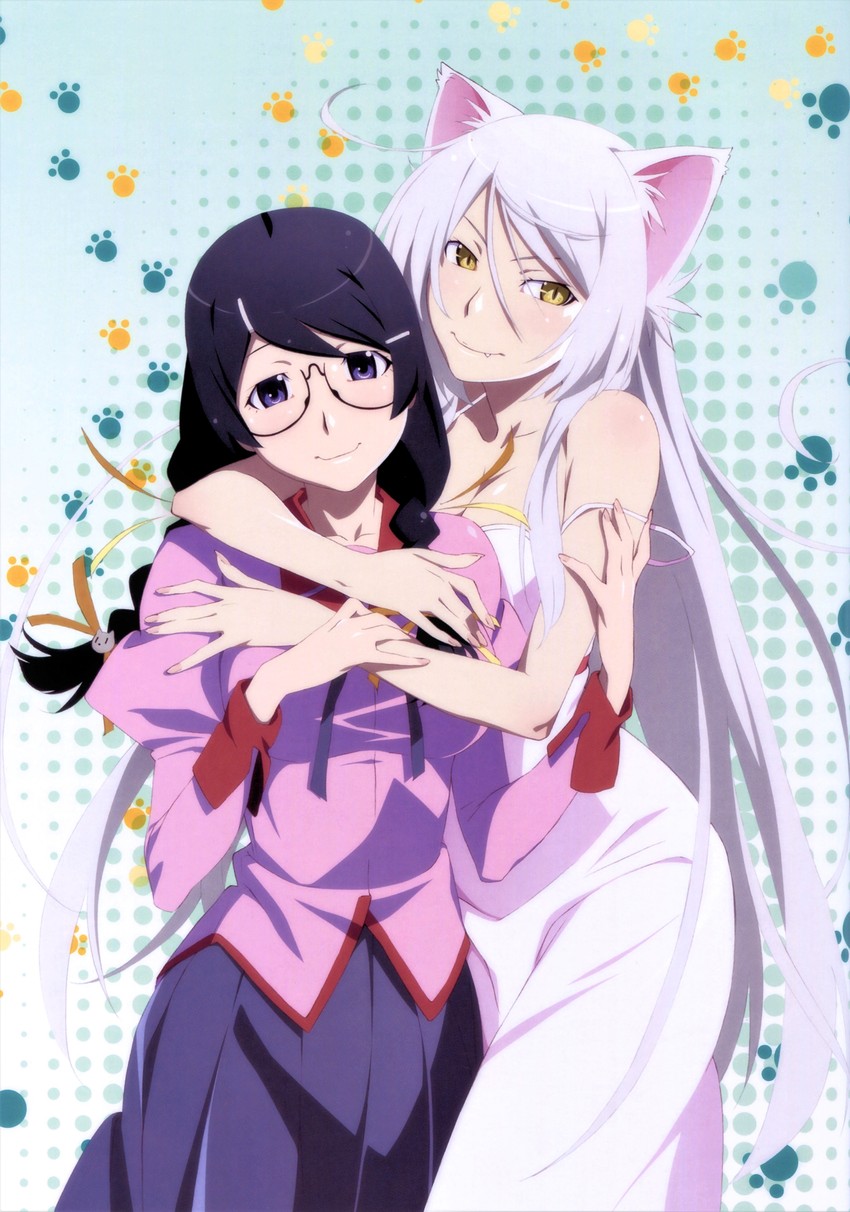 hanekawa tsubasa and black hanekawa (monogatari and 1 more) drawn by watanabe_akio