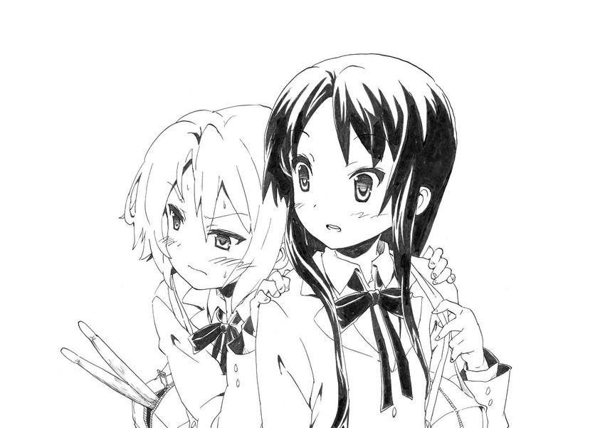 akiyama mio and tainaka ritsu (k-on!) drawn by nome_(nnoommee)