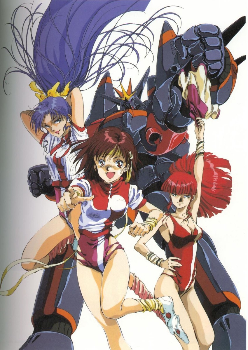 takaya noriko, gunbuster, jung freud, and amano kazumi (top wo nerae!) drawn by mikimoto_haruhiko