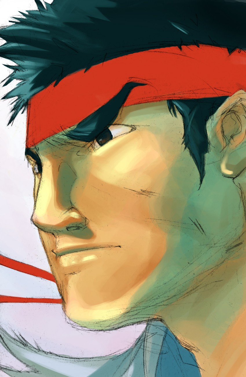 ryu (street fighter and 1 more) drawn by the_raging_spaniard