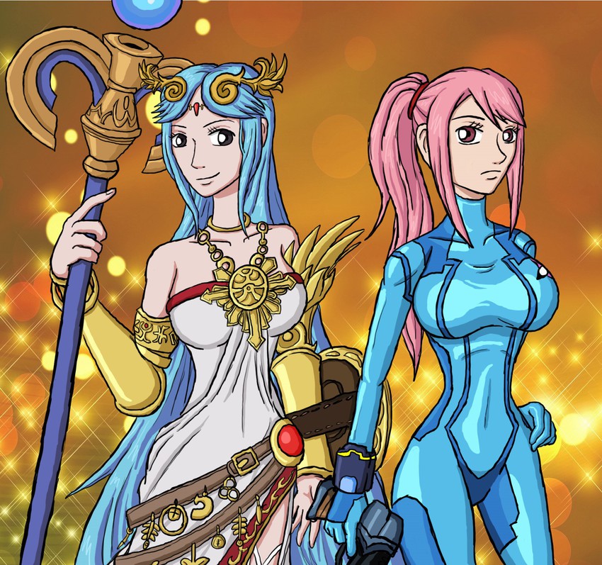 samus aran, palutena, nefertari vivi, and rebecca (one piece and 3 more) drawn by erik_meyers_(foolish_humon)