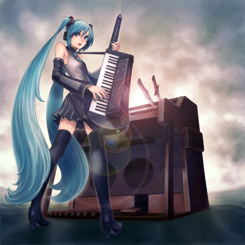 hatsune miku (vocaloid and 1 more) drawn by hanji_(hansi)