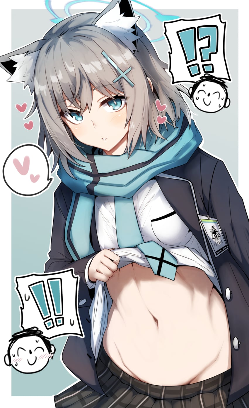 sensei, doodle sensei, and shiroko (blue archive) drawn by gin_moku