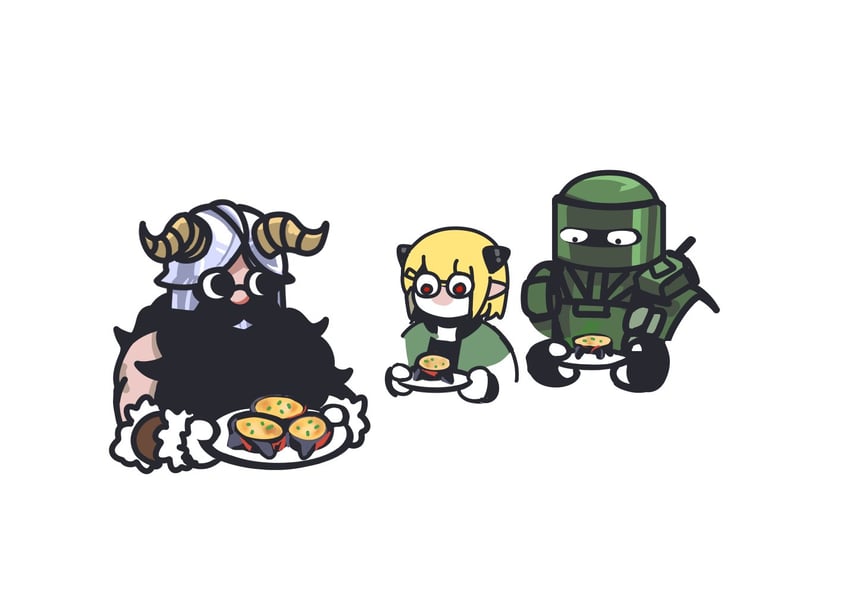 senshi, vanilla, and tachanka (arknights and 2 more) drawn by kotcate