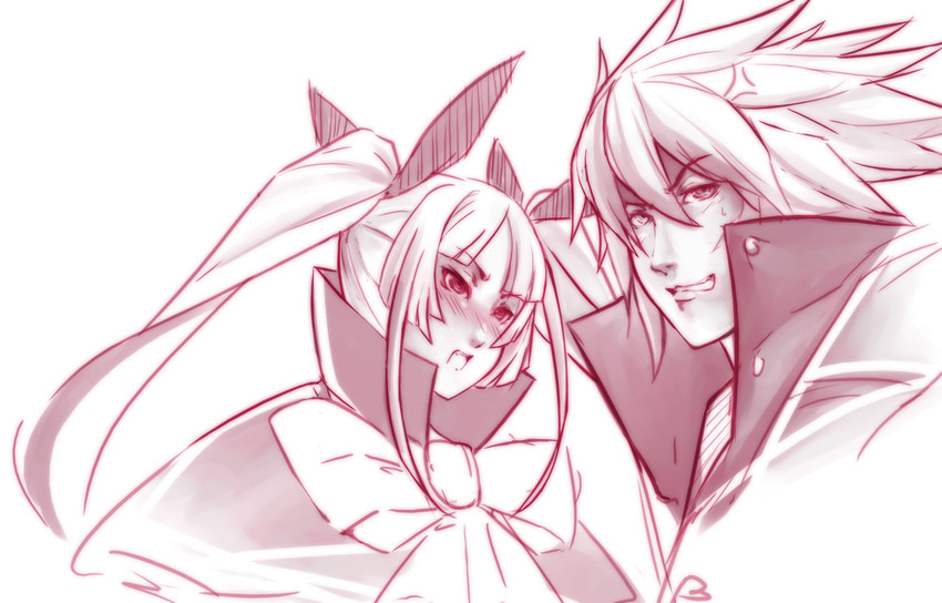 ragna the bloodedge and rachel alucard (blazblue) drawn by eu03