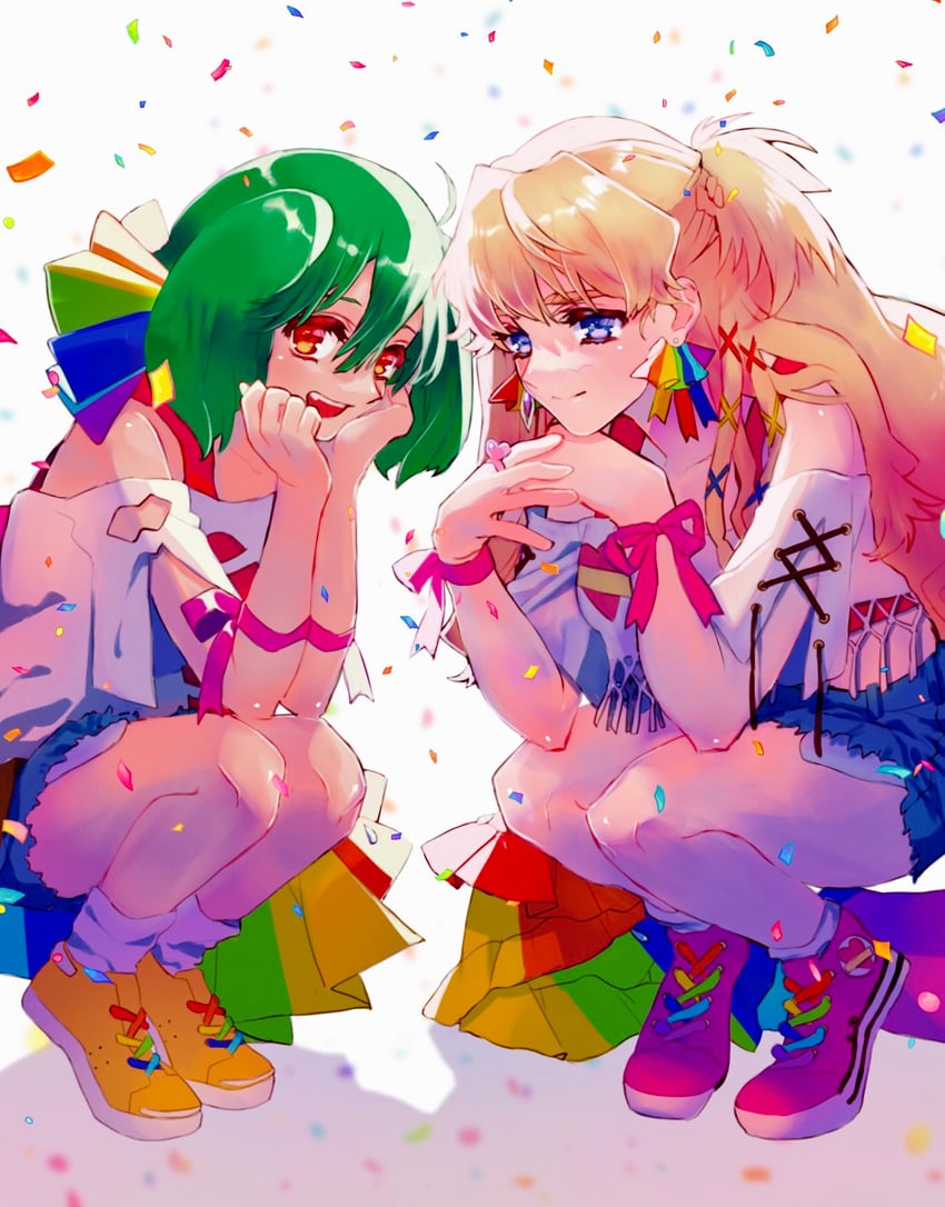 sheryl nome and ranka lee (macross and 2 more) drawn by sechi_(stst1850)