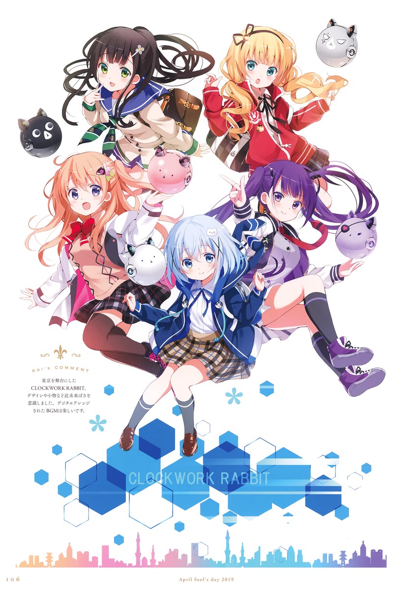kafuu chino, hoto cocoa, kirima syaro, tippy, tedeza rize, and 3 more (gochuumon wa usagi desu ka? and 1 more) drawn by koi_(koisan)