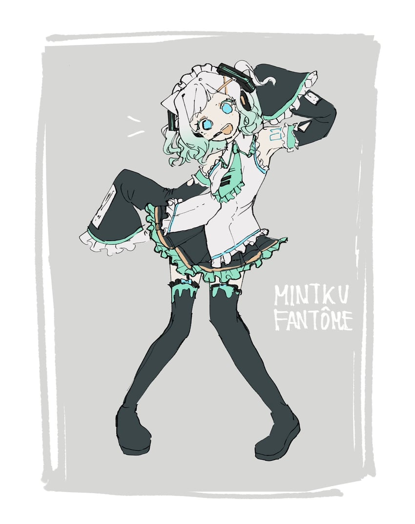 hatsune miku and mint fantome (vocaloid and 1 more) drawn by synibread