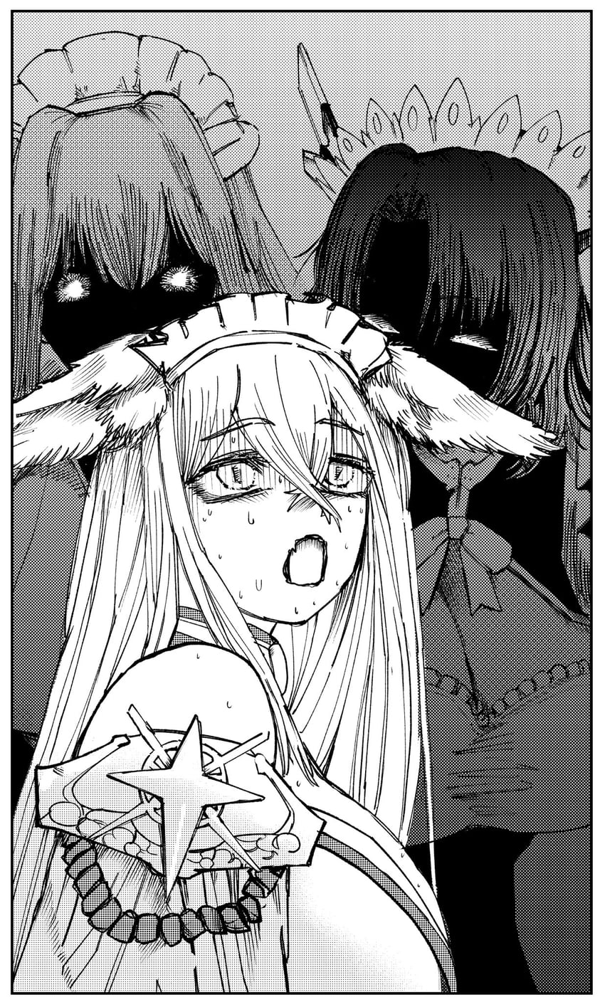 hirume of heavenly incense, black wyrm, and serapias alice (last origin) drawn by bunker_buta