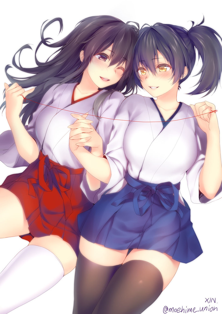kaga and akagi (kantai collection) drawn by obiwan