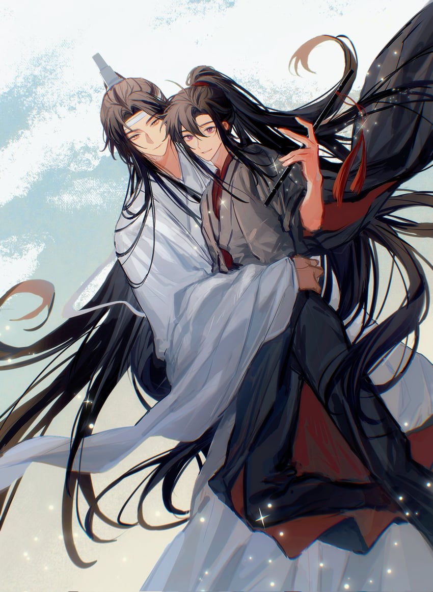 wei wuxian and lan wangji (modao zushi) drawn by heyoubuyou