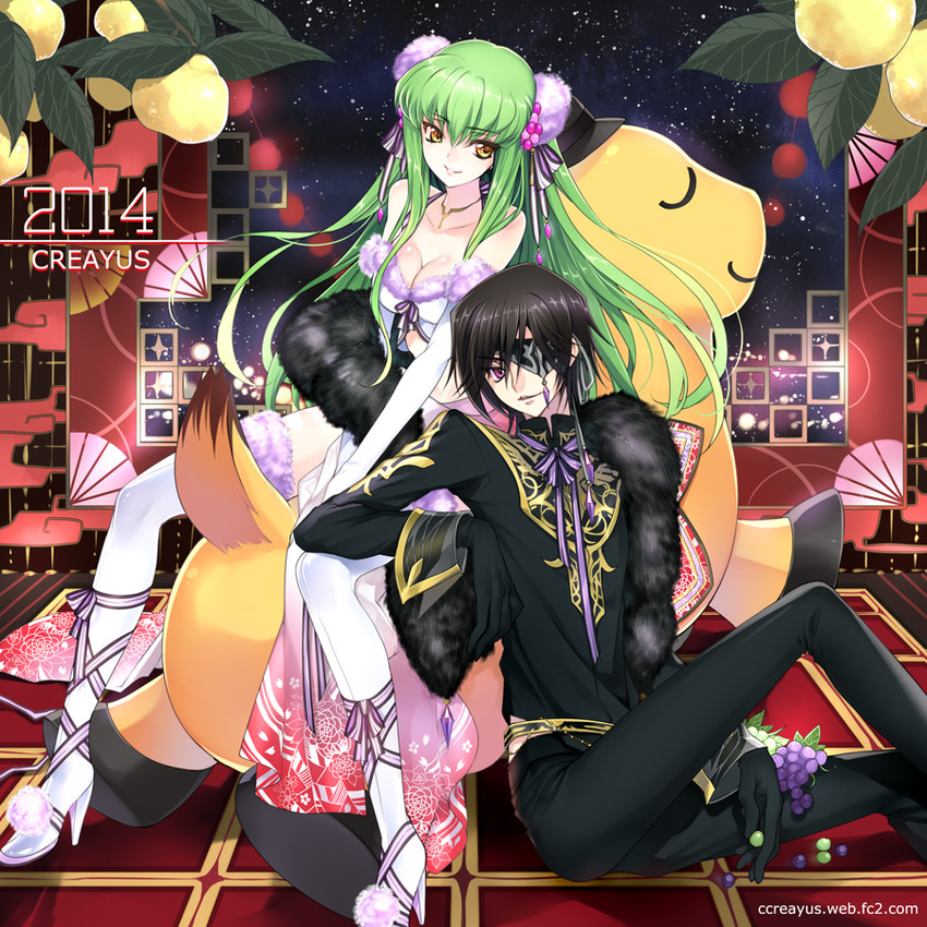 c.c., lelouch vi britannia, cheese-kun, and julius kingsley (code geass and 1 more) drawn by creayus
