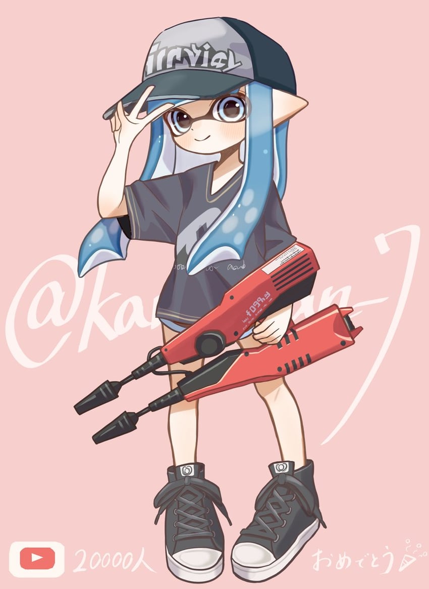 inkling player character and inkling girl (splatoon and 2 more) drawn by osakanagumi11