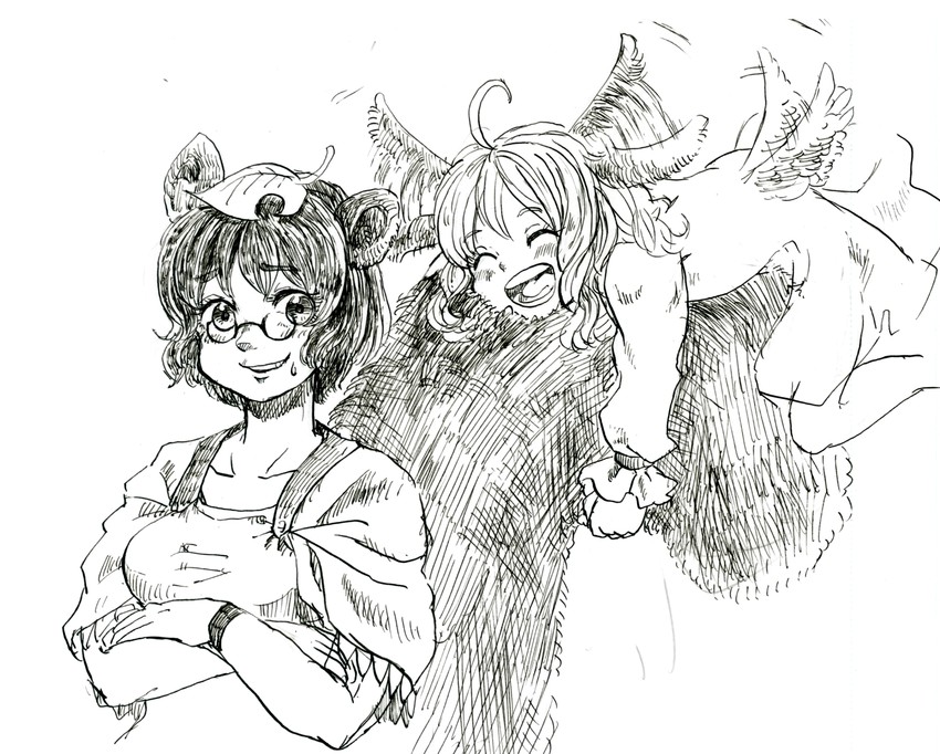 kasodani kyouko and futatsuiwa mamizou (touhou) drawn by piyo_(piyoko528)