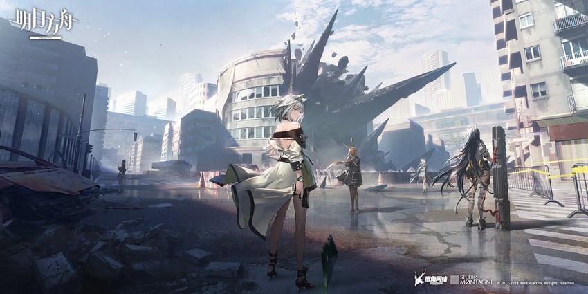 amiya, kal'tsit, ch'en, rosmontis, and blaze (arknights) drawn by ren_(gh)