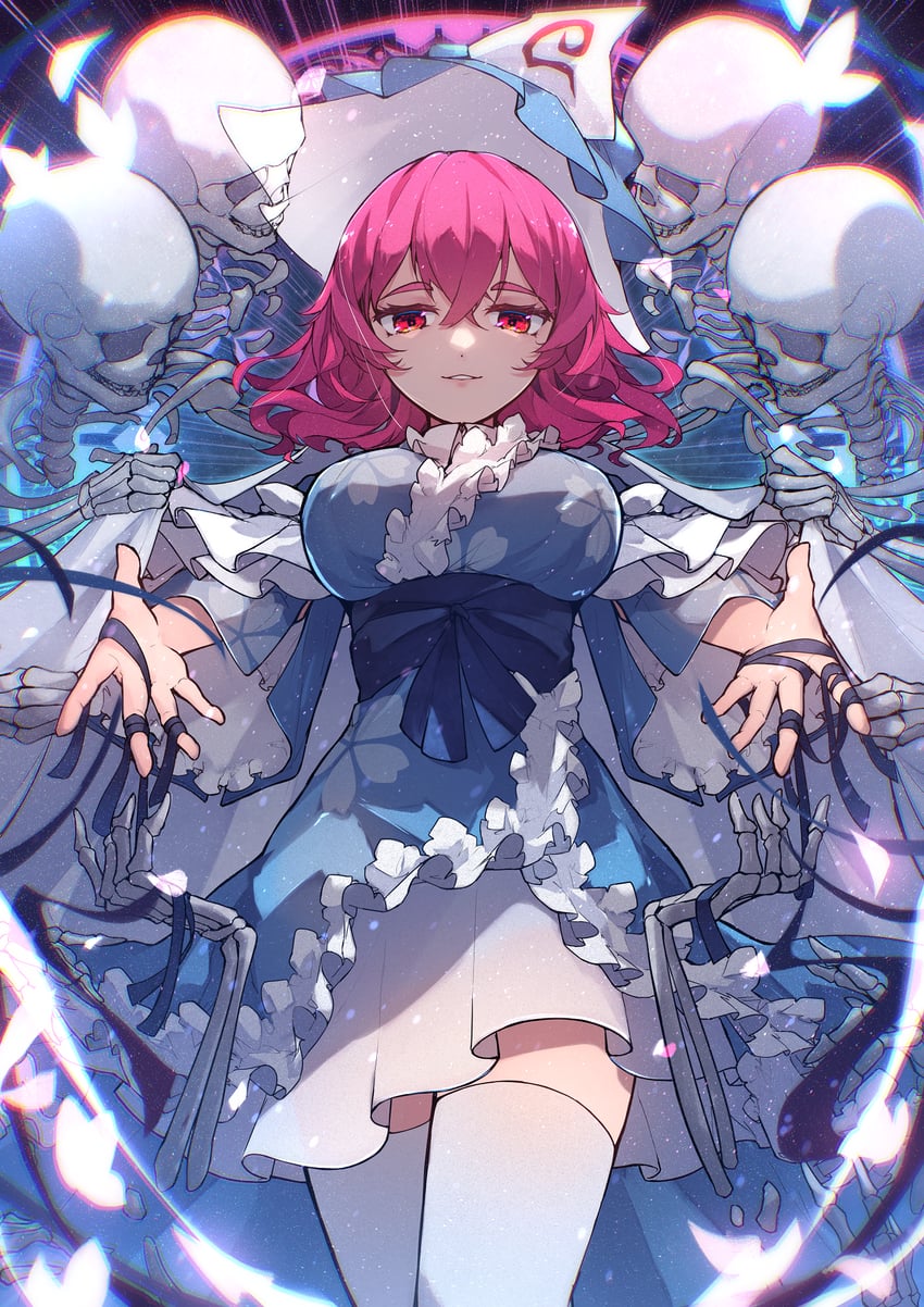 saigyouji yuyuko (touhou) drawn by chiroru_(cheese-roll)