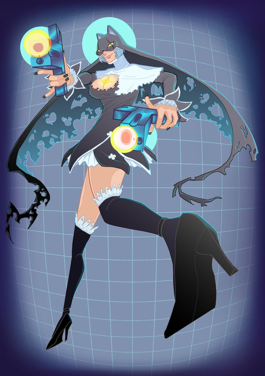 sistermon noir (digimon) drawn by mockatoo