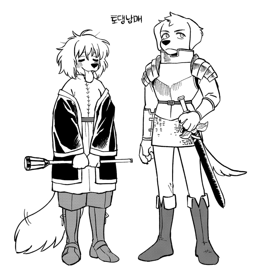 falin touden and laios touden (dungeon meshi) drawn by gaman_hada