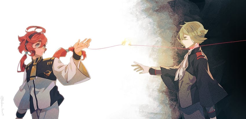 suletta mercury and elan ceres (gundam and 1 more) drawn by hinoe_(right-hnxx03)