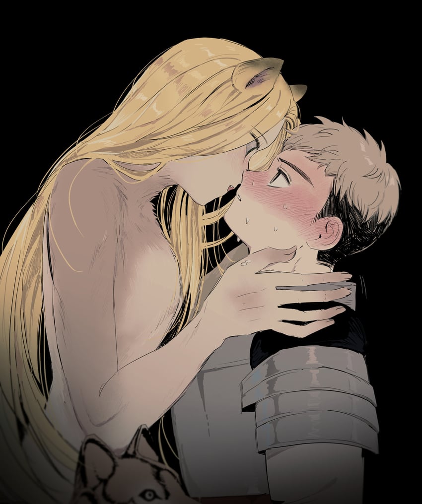 marcille donato and laios touden (dungeon meshi) drawn by dabln_hl